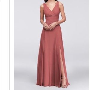 Bridesmaid dress costumed for 5’5” height and breast 32DD or 34B.